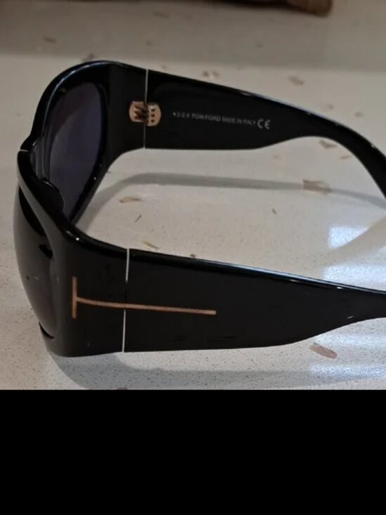 NWT Tom Ford Black Sunglasses with Gold Accent